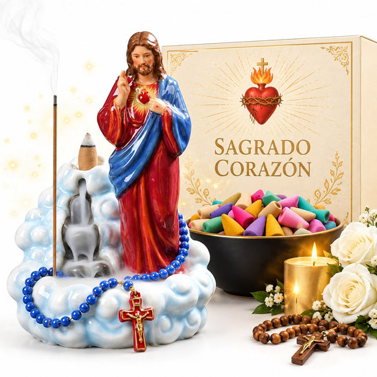 Pebetero Sagrado Corazón de Jesús con caja e inciensos